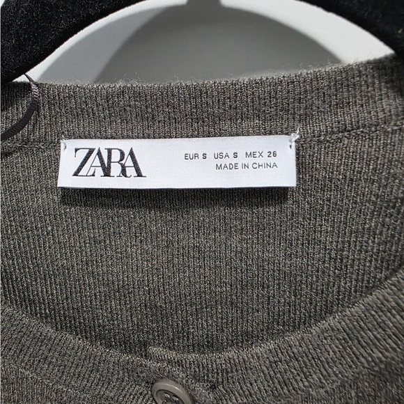 Zara Dark Gray Knit Cardigan Wool Sweater - Picture 2 of 6